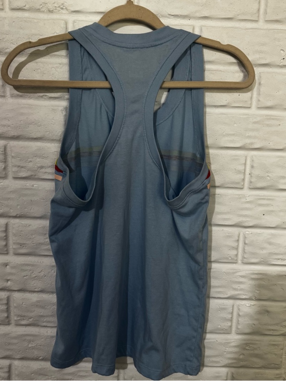 Nike Racerback Tank Women’s Small Light Blue Retro Stripes Active Multicolor - Picture 3 of 3